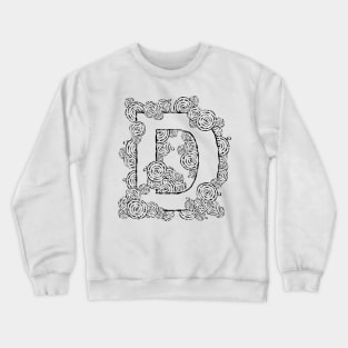 Letter D Retro Swirl Art Crewneck Sweatshirt